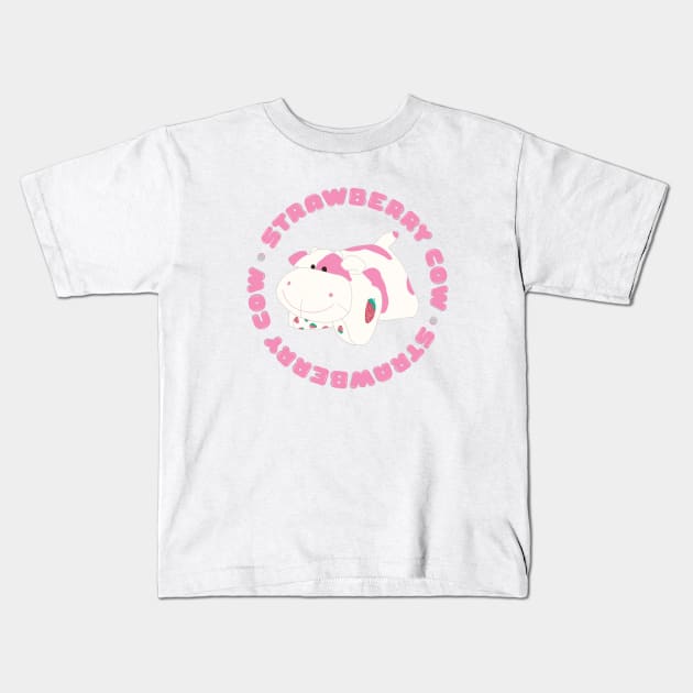 Strawberry Cow Kids T-Shirt by AnnaBanana